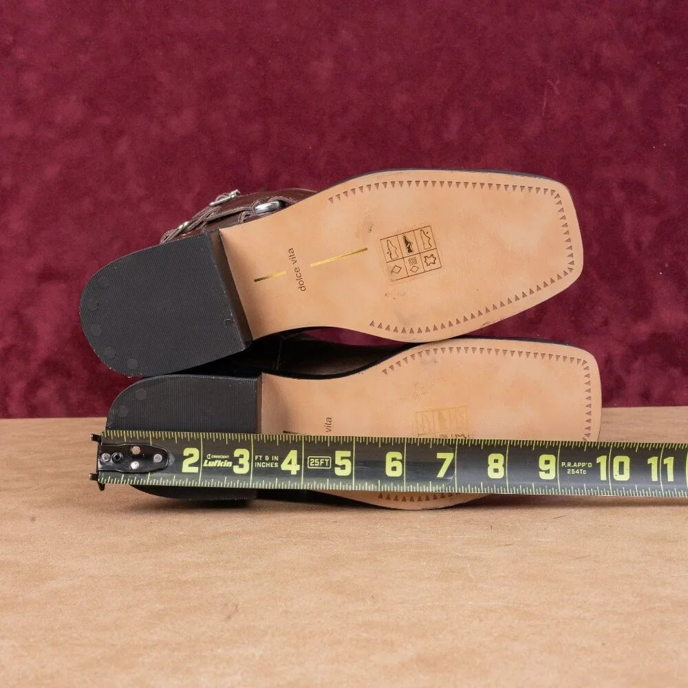 Dolce Vita Women Evi Brown Leather Moto Biker Metal Harness Fashion Boots sz 6.5 - Picture 5 of 9